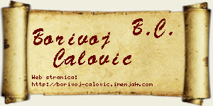 Borivoj Ćalović vizit kartica